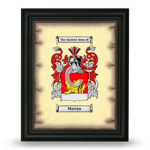 Martyn Coat of Arms Framed - Black
