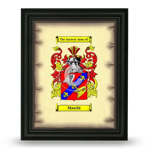 Maschi Coat of Arms Framed - Black