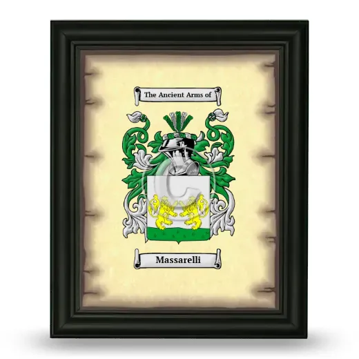 Massarelli Coat of Arms Framed - Black