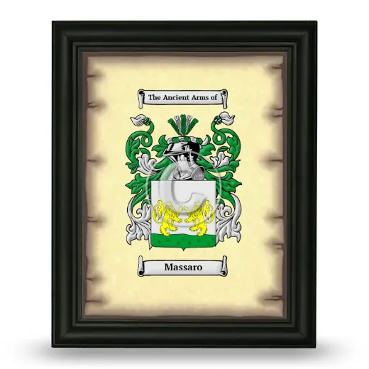 Massaro Coat of Arms Framed - Black