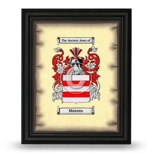 Mateen Coat of Arms Framed - Black
