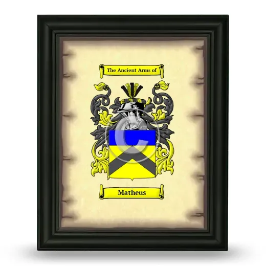 Matheus Coat of Arms Framed - Black