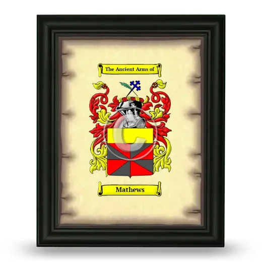 Mathews Coat of Arms Framed - Black