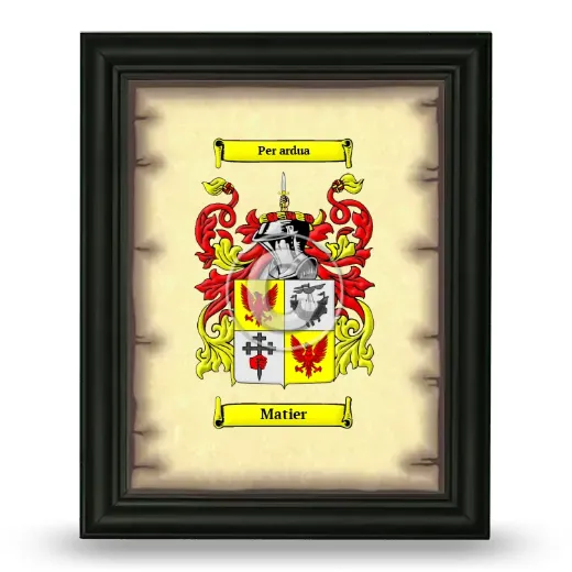 Matier Coat of Arms Framed - Black