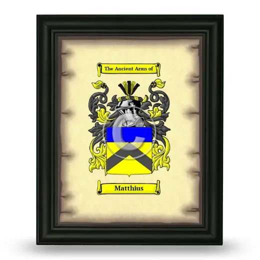 Matthius Coat of Arms Framed - Black