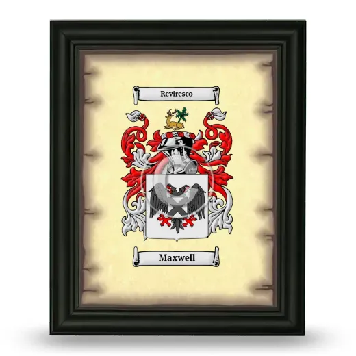 Maxwell Coat of Arms Framed - Black