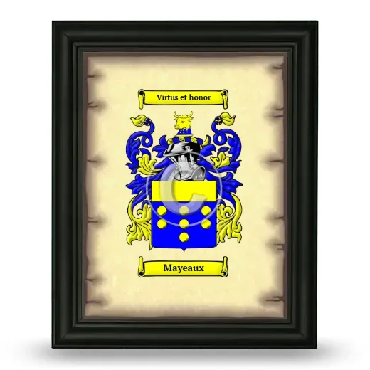 Mayeaux Coat of Arms Framed - Black