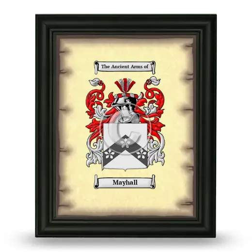 Mayhall Coat of Arms Framed - Black