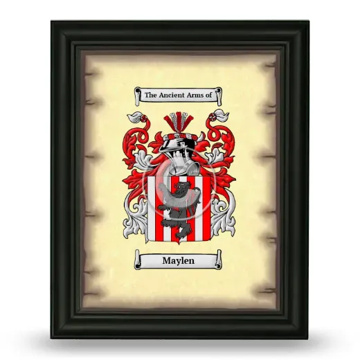 Maylen Coat of Arms Framed - Black