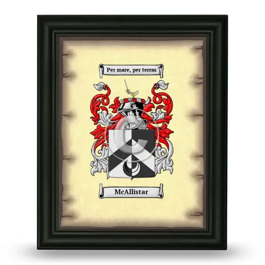 McAllistar Coat of Arms Framed - Black