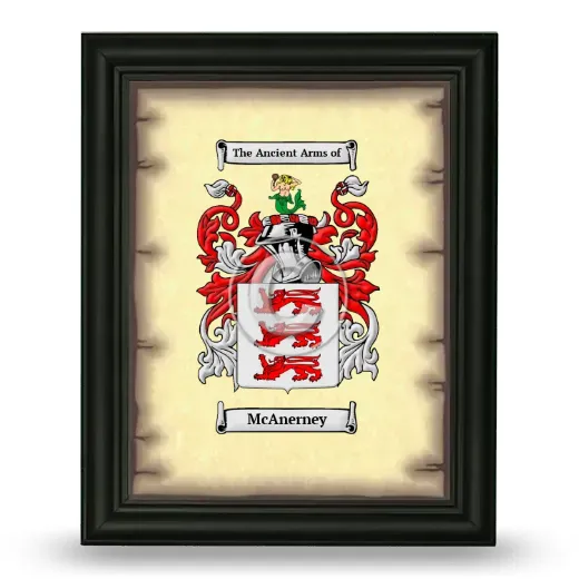 McAnerney Coat of Arms Framed - Black