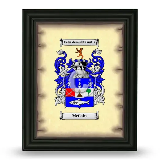 McCain Coat of Arms Framed - Black