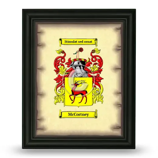 McCortney Coat of Arms Framed - Black