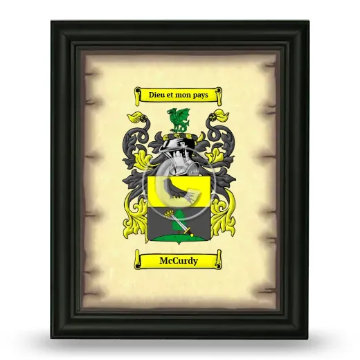 McCurdy Coat of Arms Framed - Black