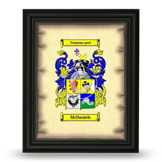 McDaniels Coat of Arms Framed - Black