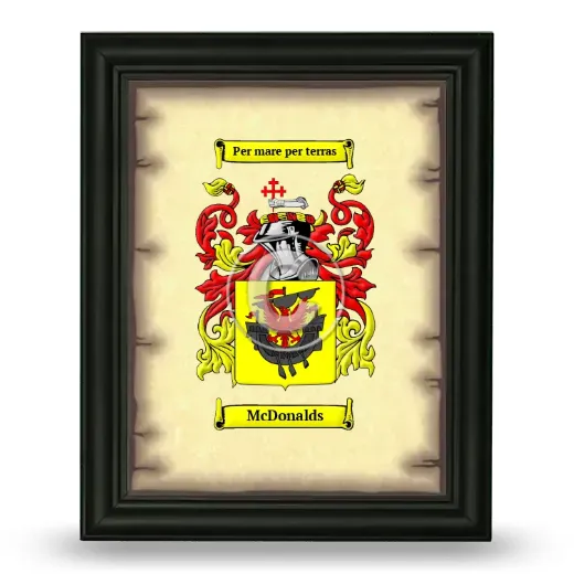 McDonalds Coat of Arms Framed - Black