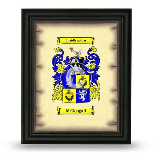 McDougall Coat of Arms Framed - Black