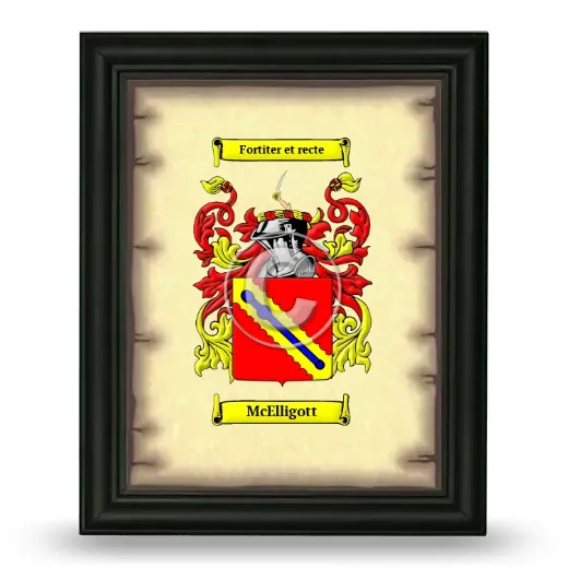 McElligott Coat of Arms Framed - Black