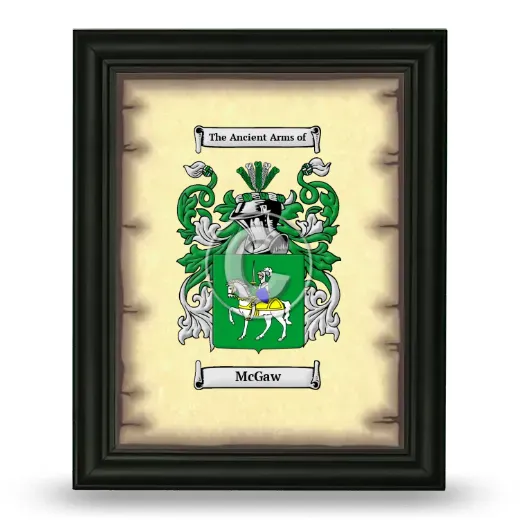 McGaw Coat of Arms Framed - Black