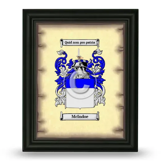 McIndoe Coat of Arms Framed - Black