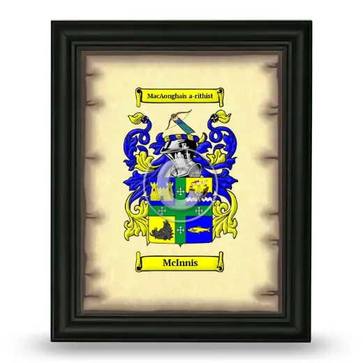 McInnis Coat of Arms Framed - Black