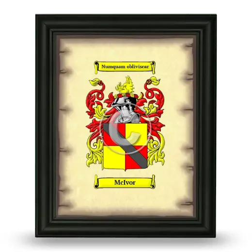 McIvor Coat of Arms Framed - Black