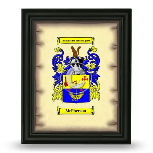 McPherson Coat of Arms Framed - Black