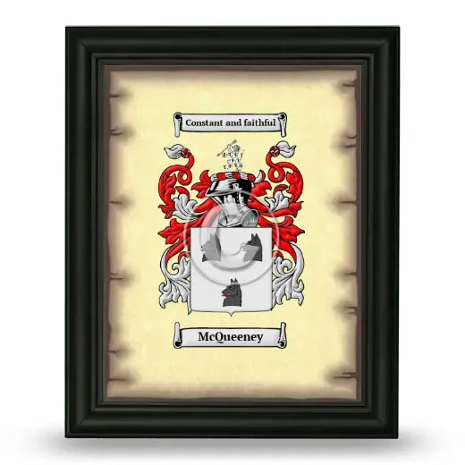 McQueeney Coat of Arms Framed - Black