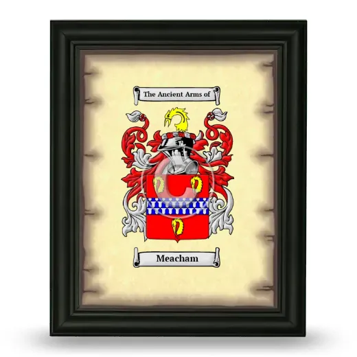 Meacham Coat of Arms Framed - Black