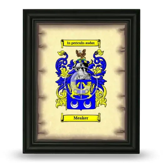 Meaker Coat of Arms Framed - Black