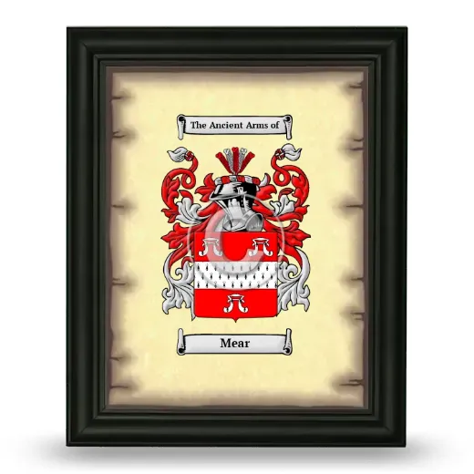 Mear Coat of Arms Framed - Black