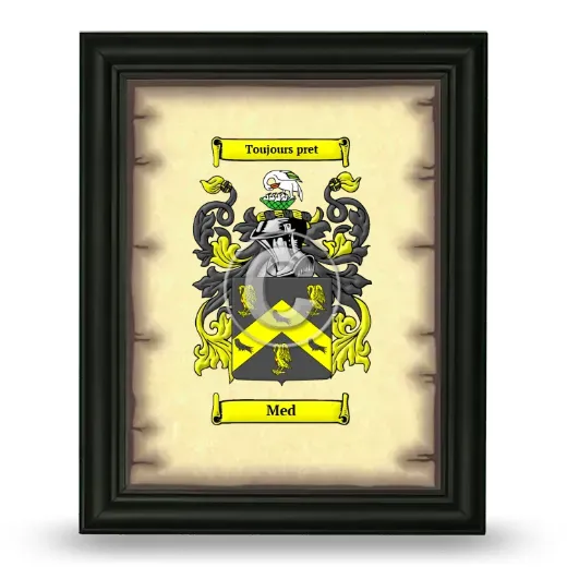 Med Coat of Arms Framed - Black