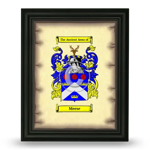Meese Coat of Arms Framed - Black