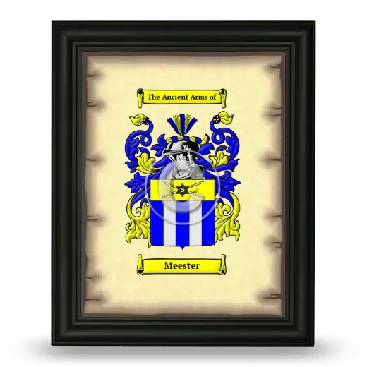 Meester Coat of Arms Framed - Black