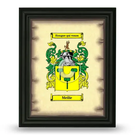 Meilie Coat of Arms Framed - Black