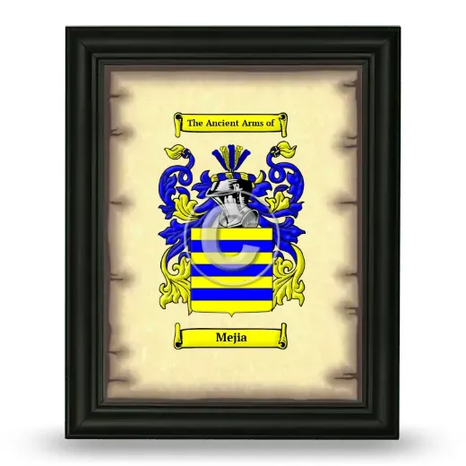 Mejia Coat of Arms Framed - Black