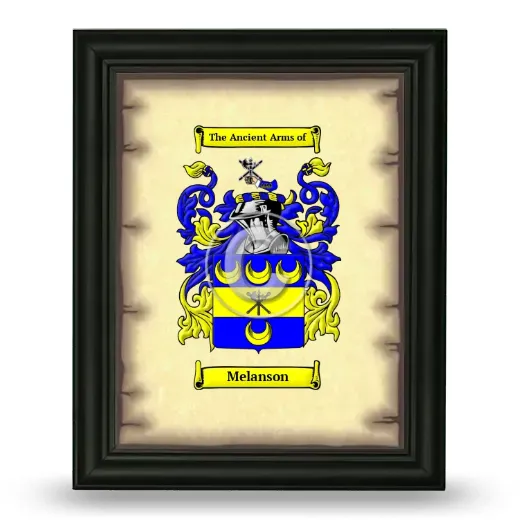 Melanson Coat of Arms Framed - Black