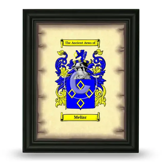 Meliar Coat of Arms Framed - Black