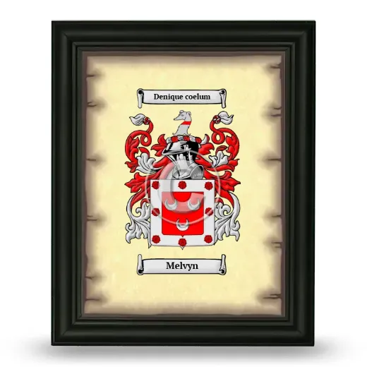 Melvyn Coat of Arms Framed - Black