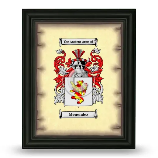 Menendez Coat of Arms Framed - Black