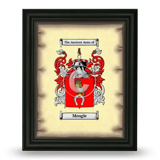 Mengle Coat of Arms Framed - Black