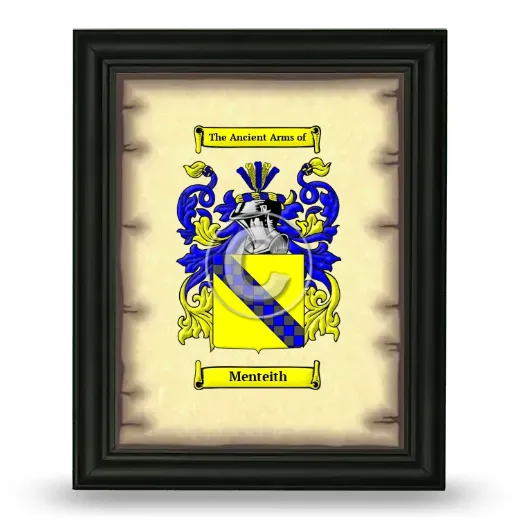 Menteith Coat of Arms Framed - Black