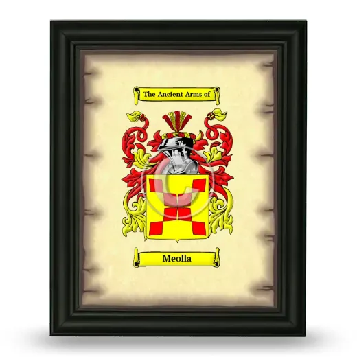 Meolla Coat of Arms Framed - Black