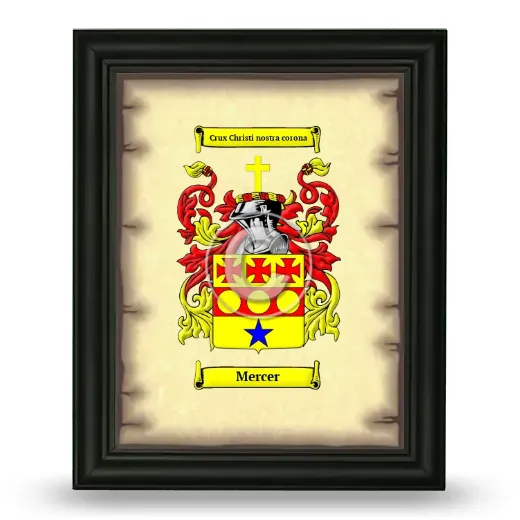 Mercer Coat of Arms Framed - Black