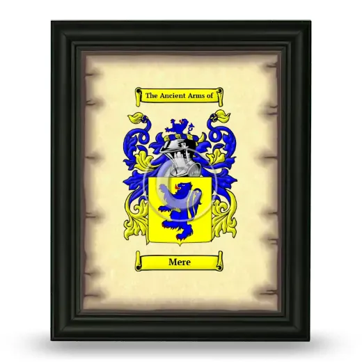 Mere Coat of Arms Framed - Black