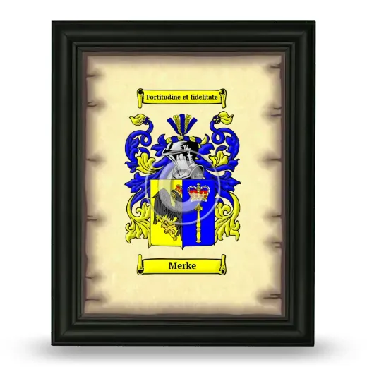 Merke Coat of Arms Framed - Black