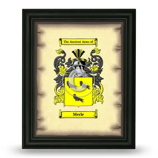 Merle Coat of Arms Framed - Black