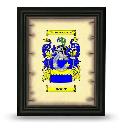 Merrick Coat of Arms Framed - Black