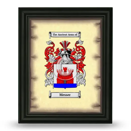 Messer Coat of Arms Framed - Black