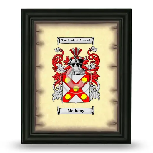 Methany Coat of Arms Framed - Black